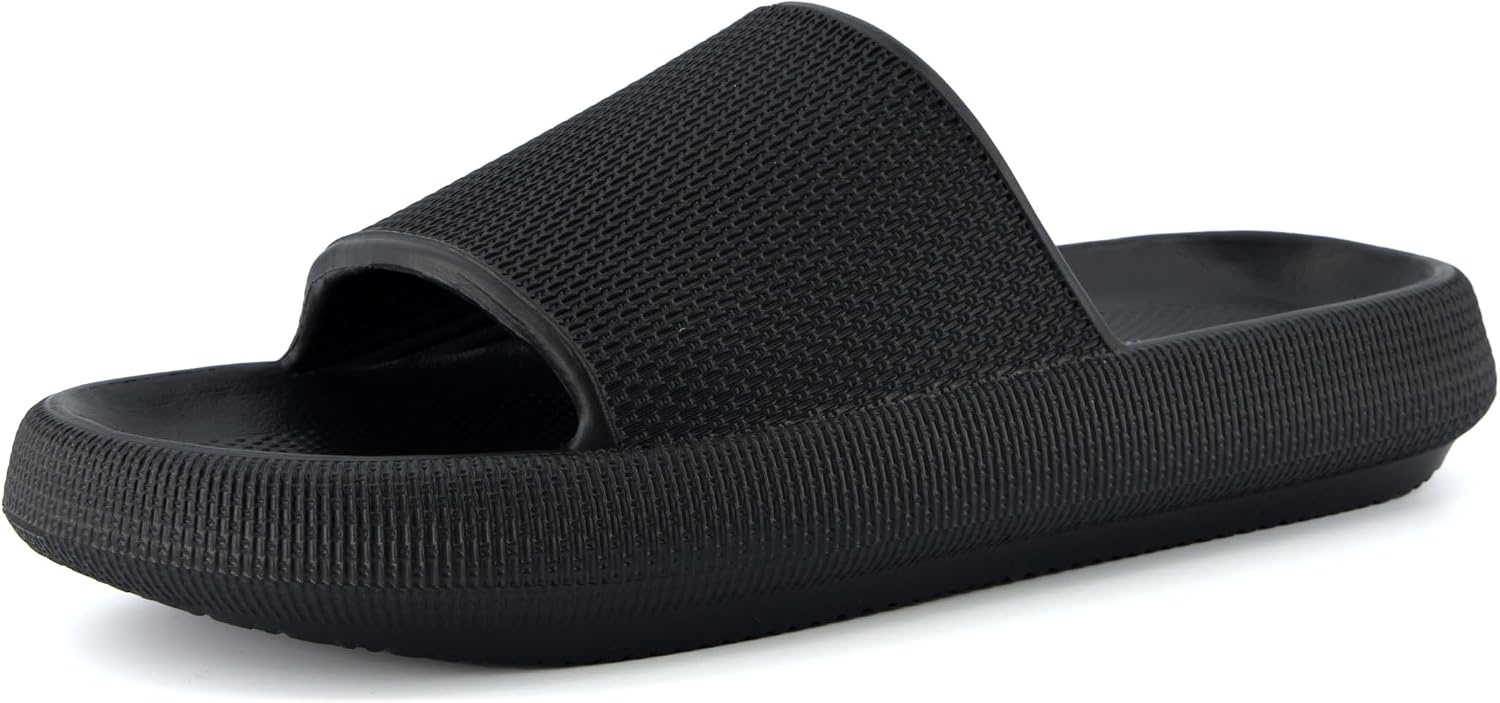 image:imageCUSHIONAIRE Feather EVA Mens Sandals Slip On Recovery Slides Lightweight Water Shoes for MenBlack