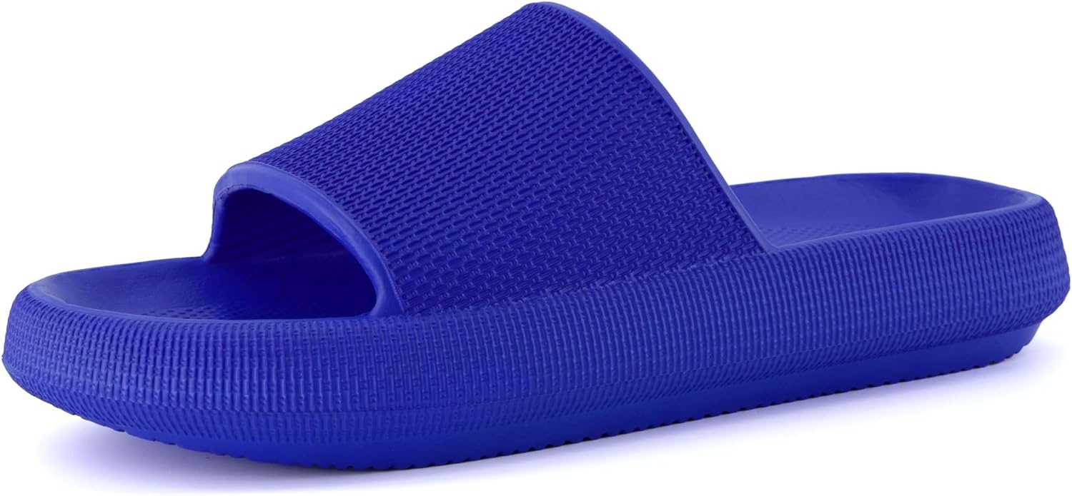 image:imageCUSHIONAIRE Feather EVA Mens Sandals Slip On Recovery Slides Lightweight Water Shoes for MenCobalt Blue