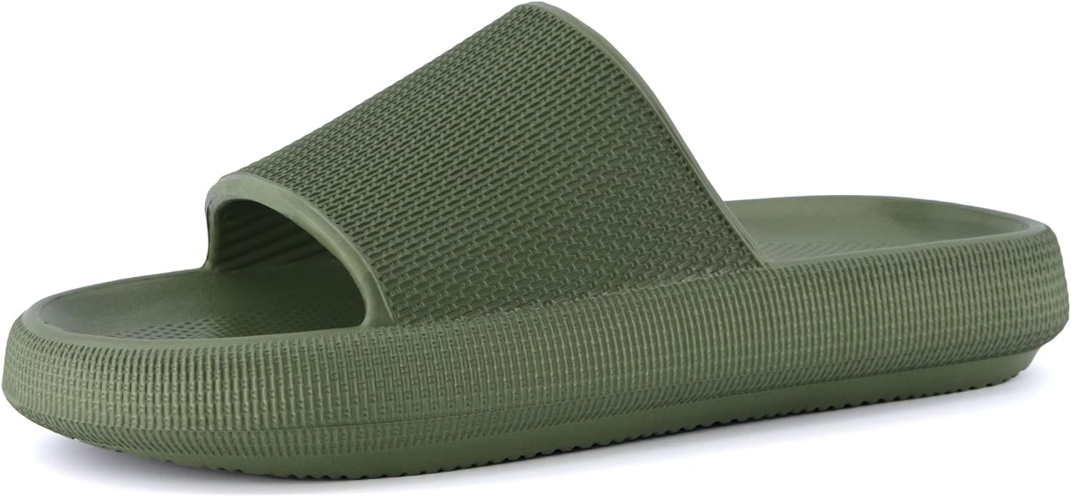 image:imageCUSHIONAIRE Feather EVA Mens Sandals Slip On Recovery Slides Lightweight Water Shoes for MenGreen