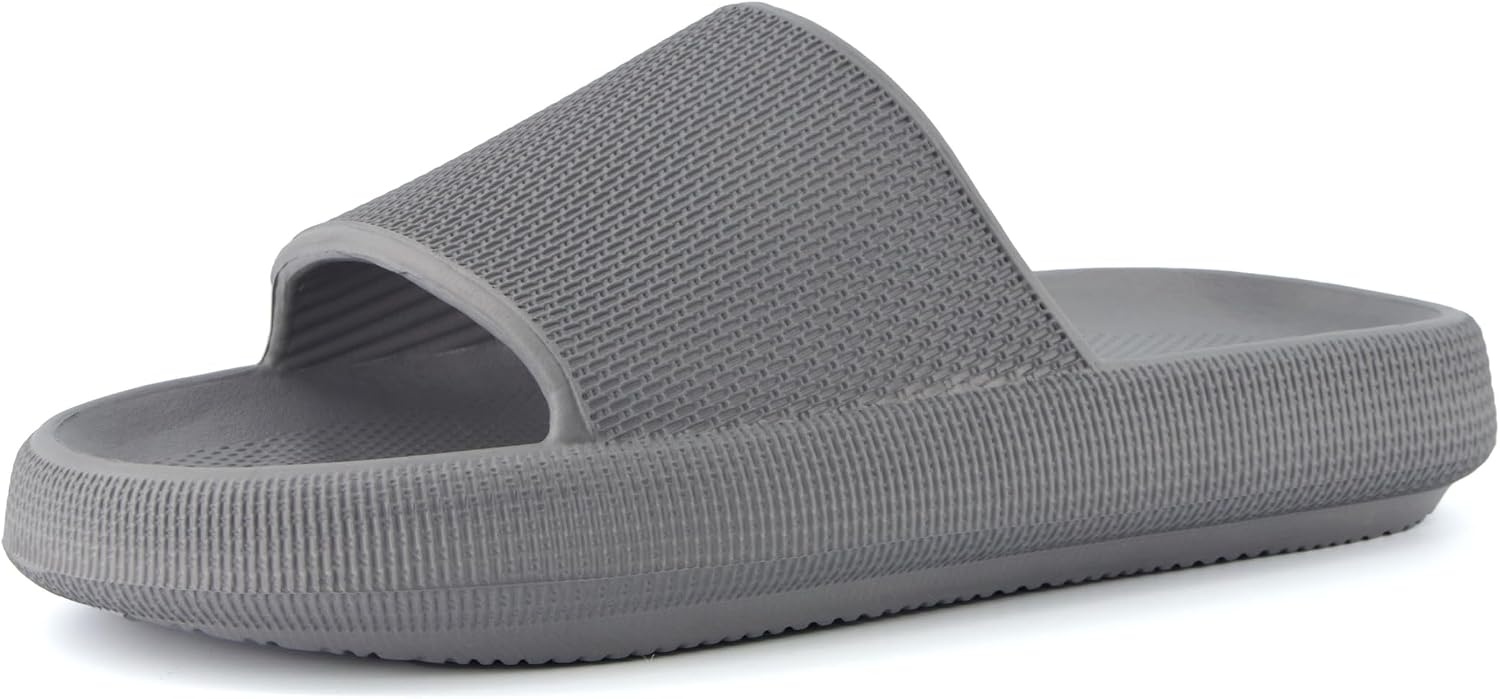 image:imageCUSHIONAIRE Feather EVA Mens Sandals Slip On Recovery Slides Lightweight Water Shoes for MenGrey