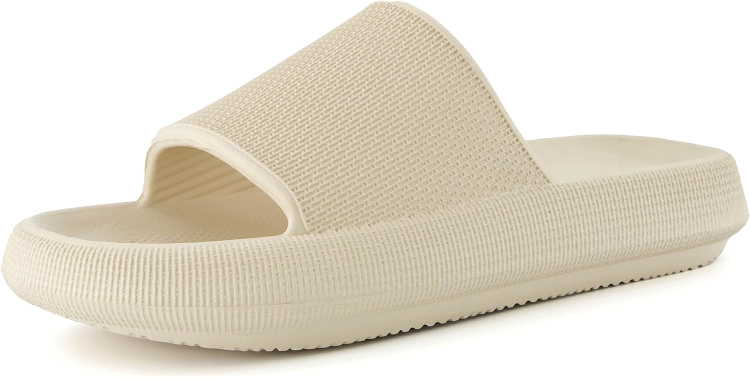 image:imageCUSHIONAIRE Feather EVA Mens Sandals Slip On Recovery Slides Lightweight Water Shoes for MenKhaki