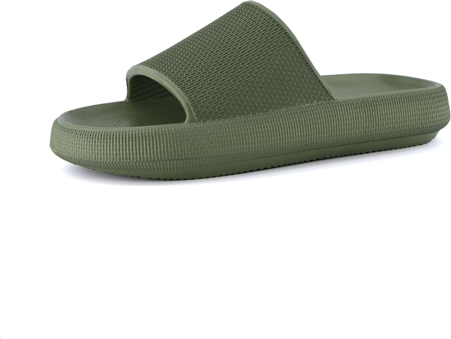 image:imageCUSHIONAIRE Feather EVA Mens Sandals Slip On Recovery Slides Lightweight Water Shoes for MenOlive