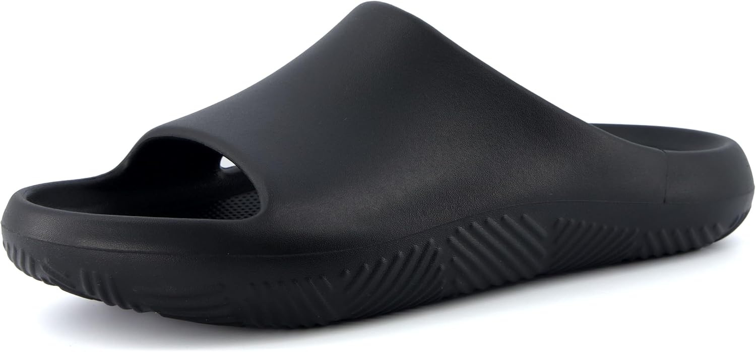 image:imageCUSHIONAIRE Galaxy Cloud Slides for Men Soft Waterproof Recovery Sandals with Molded Footbed and Non Slip OutsoleBlack