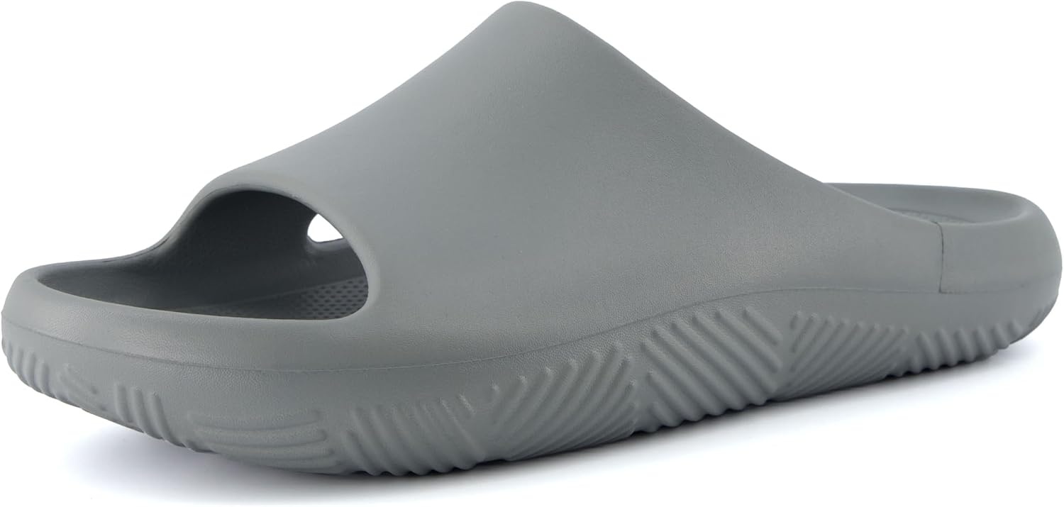 image:imageCUSHIONAIRE Galaxy Cloud Slides for Men Soft Waterproof Recovery Sandals with Molded Footbed and Non Slip OutsoleGrey