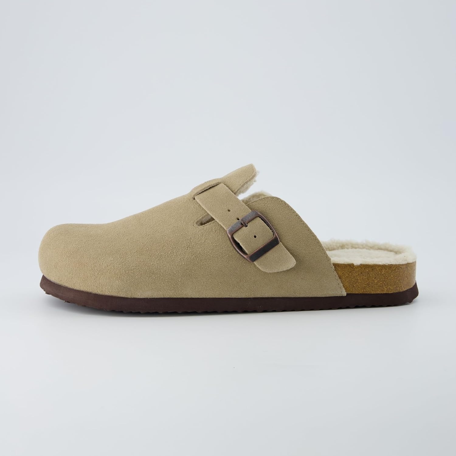 image:imageCUSHIONAIRE Haze Mens Clogs Comfortable SlipOn Clogs for Men with Arch Support and Cork Suede Footbed Perfect Potato Shoes for Indoor amp Outdoor UseTaupe