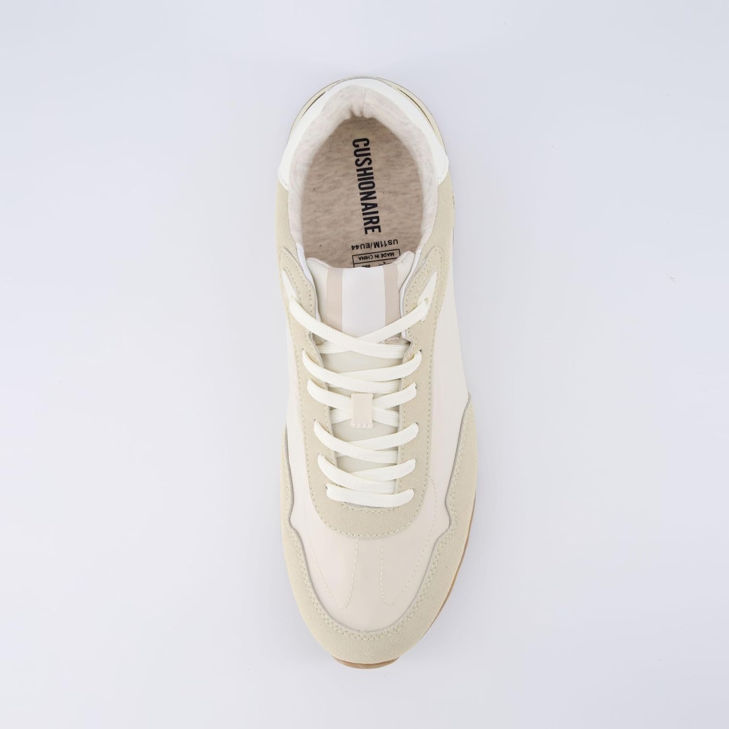 image:imageCUSHIONAIRE Mens Crest lace up Sneaker with Comfort FoamBeige