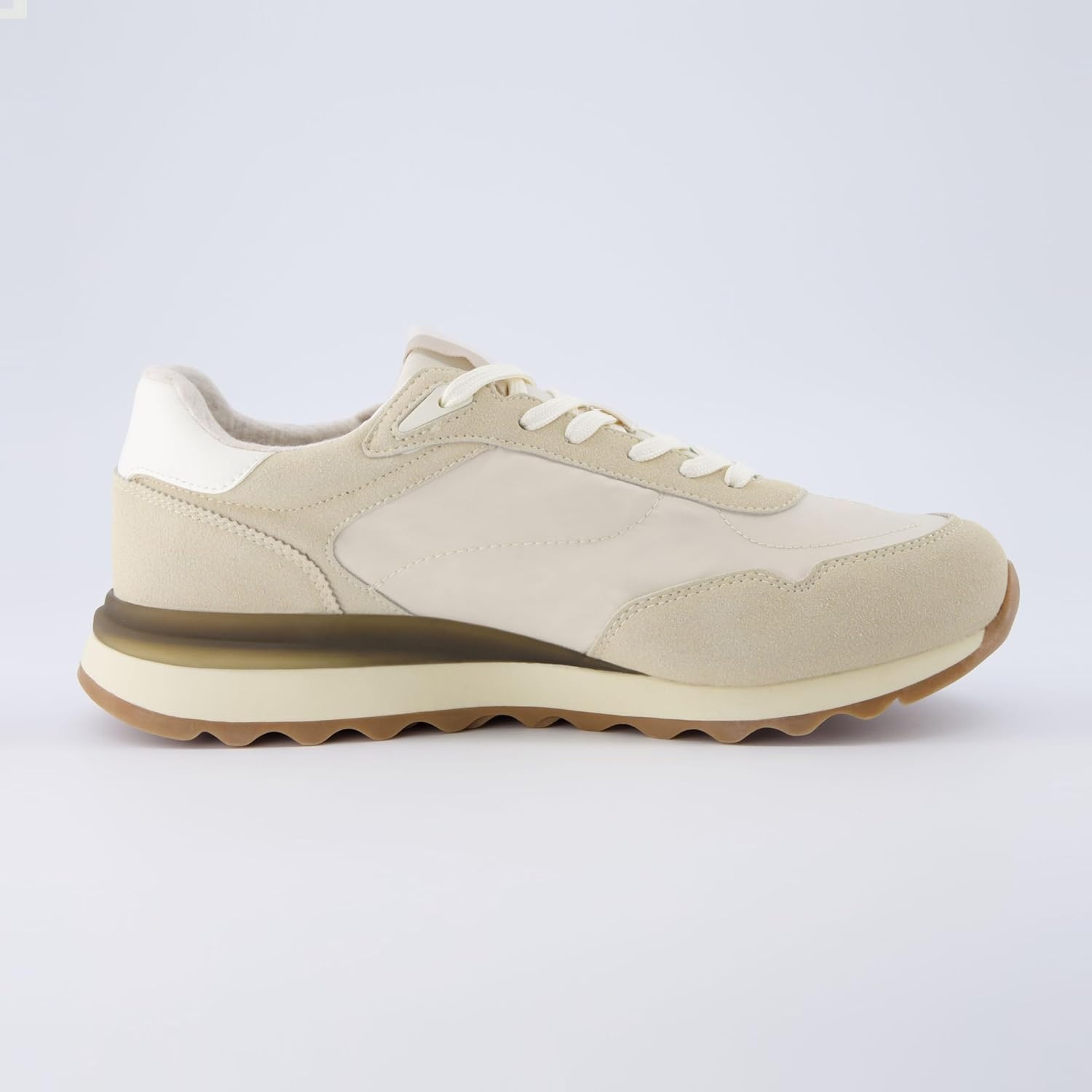 image:imageCUSHIONAIRE Mens Crest lace up Sneaker with Comfort FoamBeige
