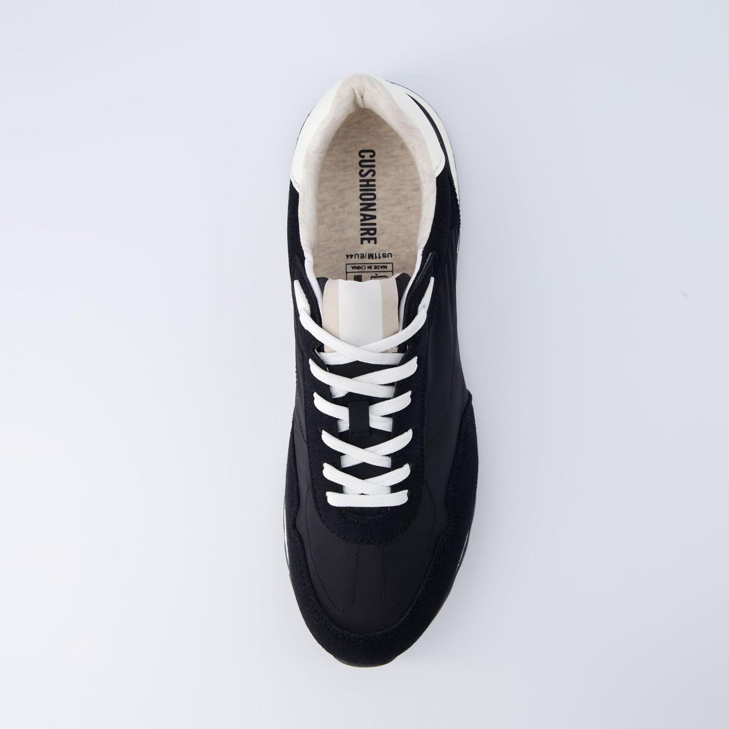 image:imageCUSHIONAIRE Mens Crest lace up Sneaker with Comfort FoamBlack