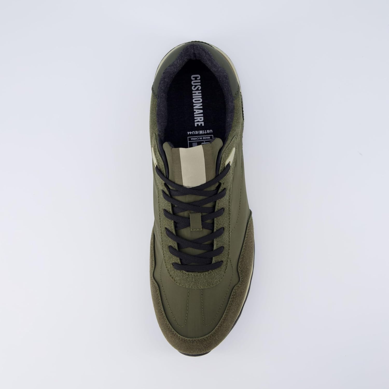 image:imageCUSHIONAIRE Mens Crest lace up Sneaker with Comfort FoamOlive