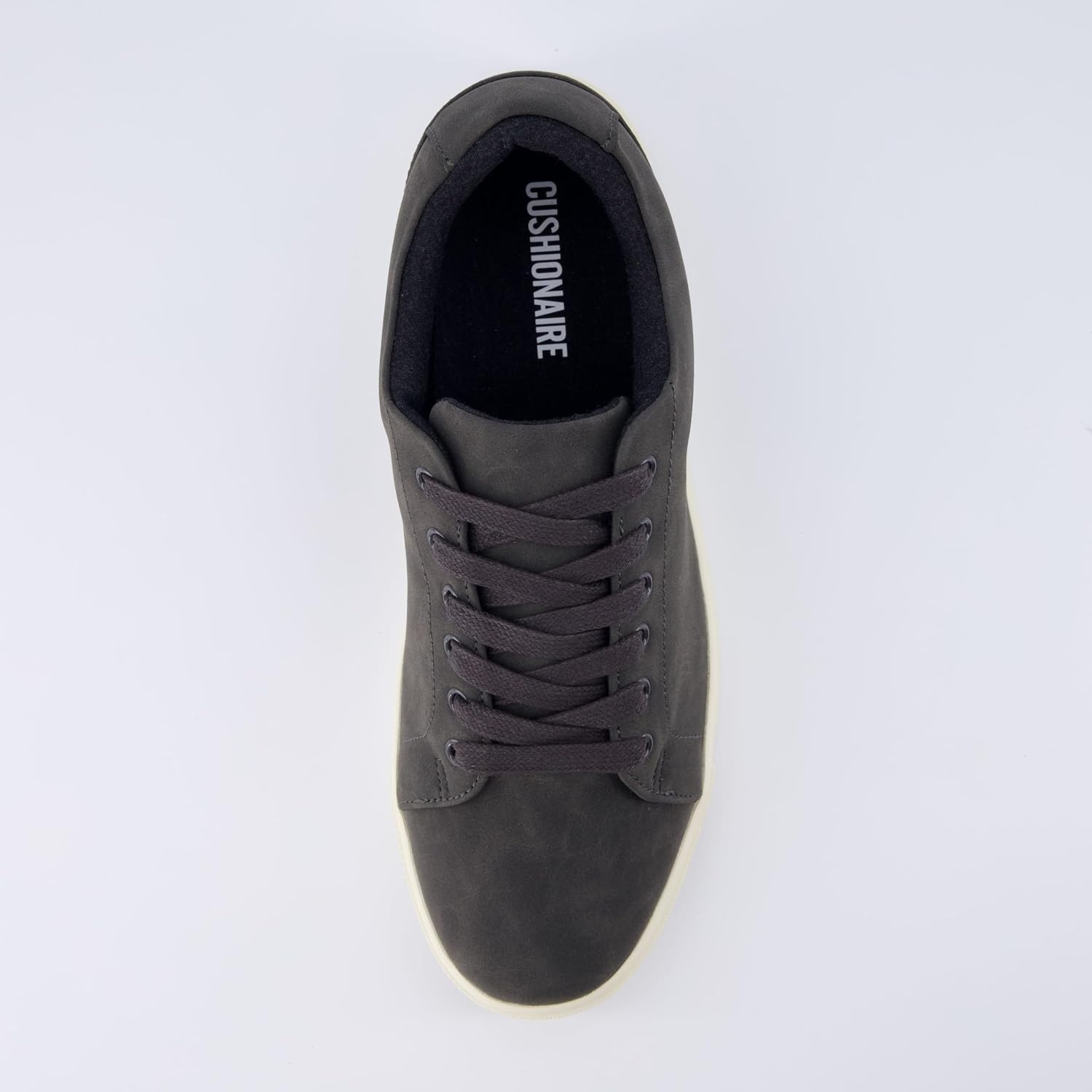 image:imageCUSHIONAIRE Mens Princeton lace up Sneaker with Comfort FoamCharcoalOff White