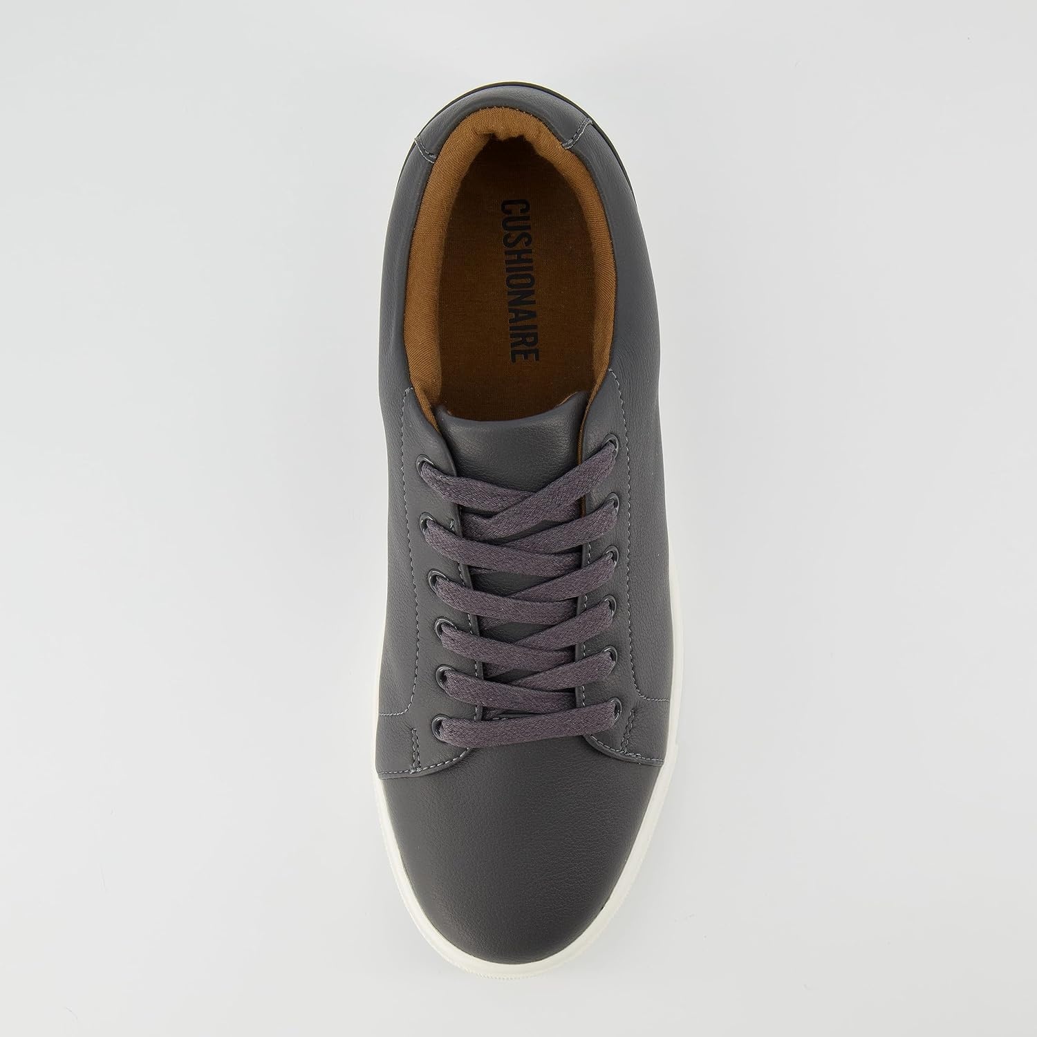 image:imageCUSHIONAIRE Mens Princeton lace up Sneaker with Comfort FoamDark Grey