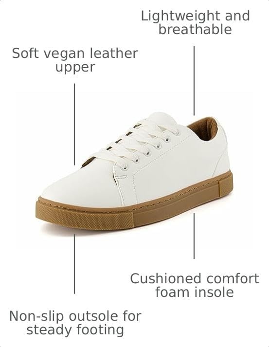 image:imageCUSHIONAIRE Mens Princeton lace up Sneaker with Comfort FoamWhiteGum