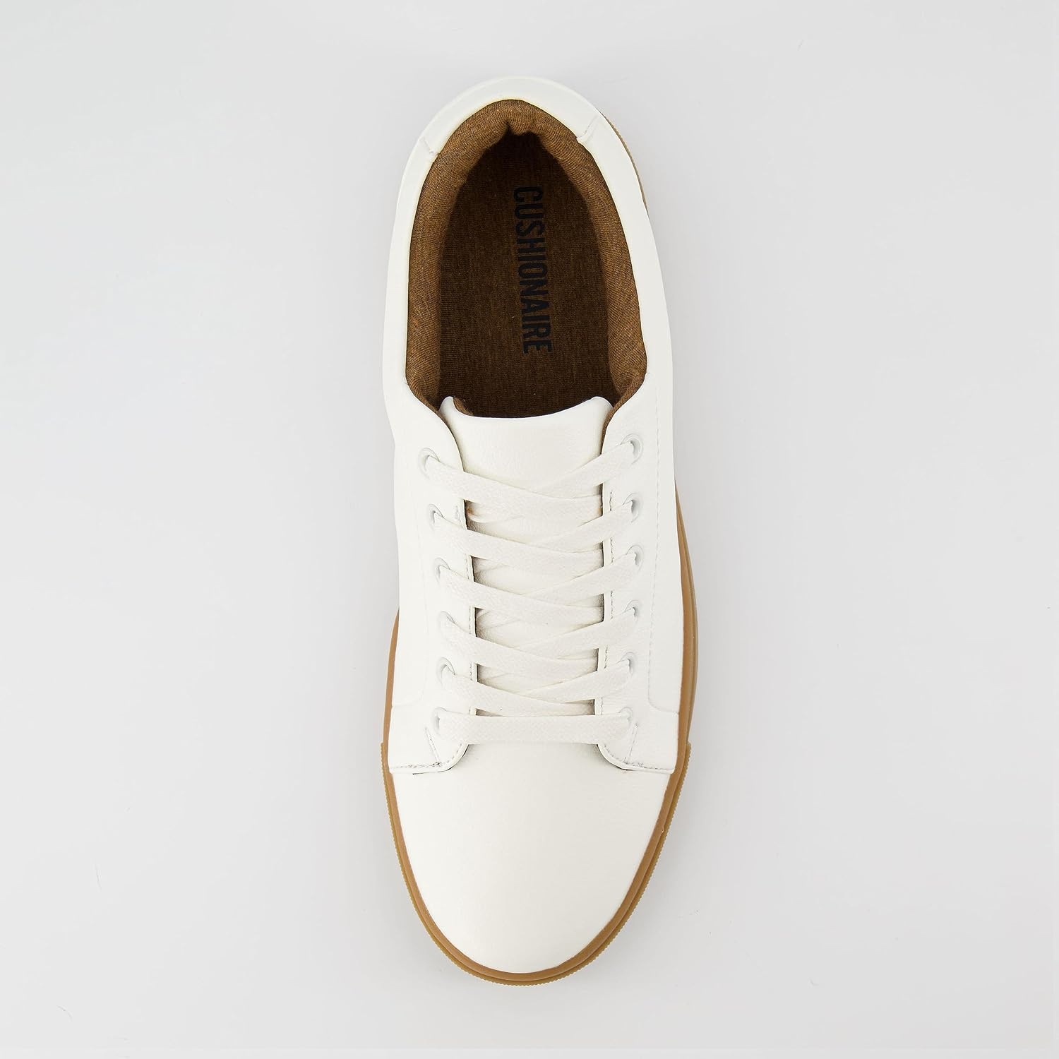image:imageCUSHIONAIRE Mens Princeton lace up Sneaker with Comfort FoamWhiteGum
