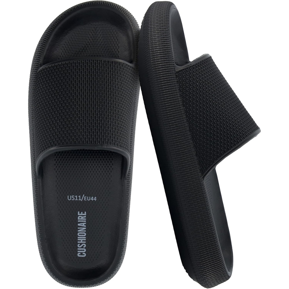 image:imageCUSHIONAIRE Feather EVA Mens Sandals Slip On Recovery Slides Lightweight Water Shoes for MenBlack
