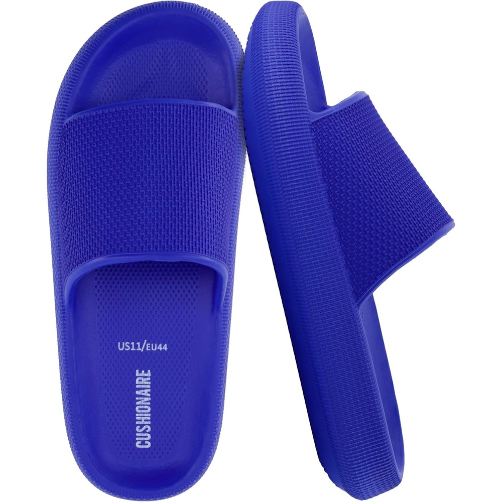 image:imageCUSHIONAIRE Feather EVA Mens Sandals Slip On Recovery Slides Lightweight Water Shoes for MenCobalt Blue