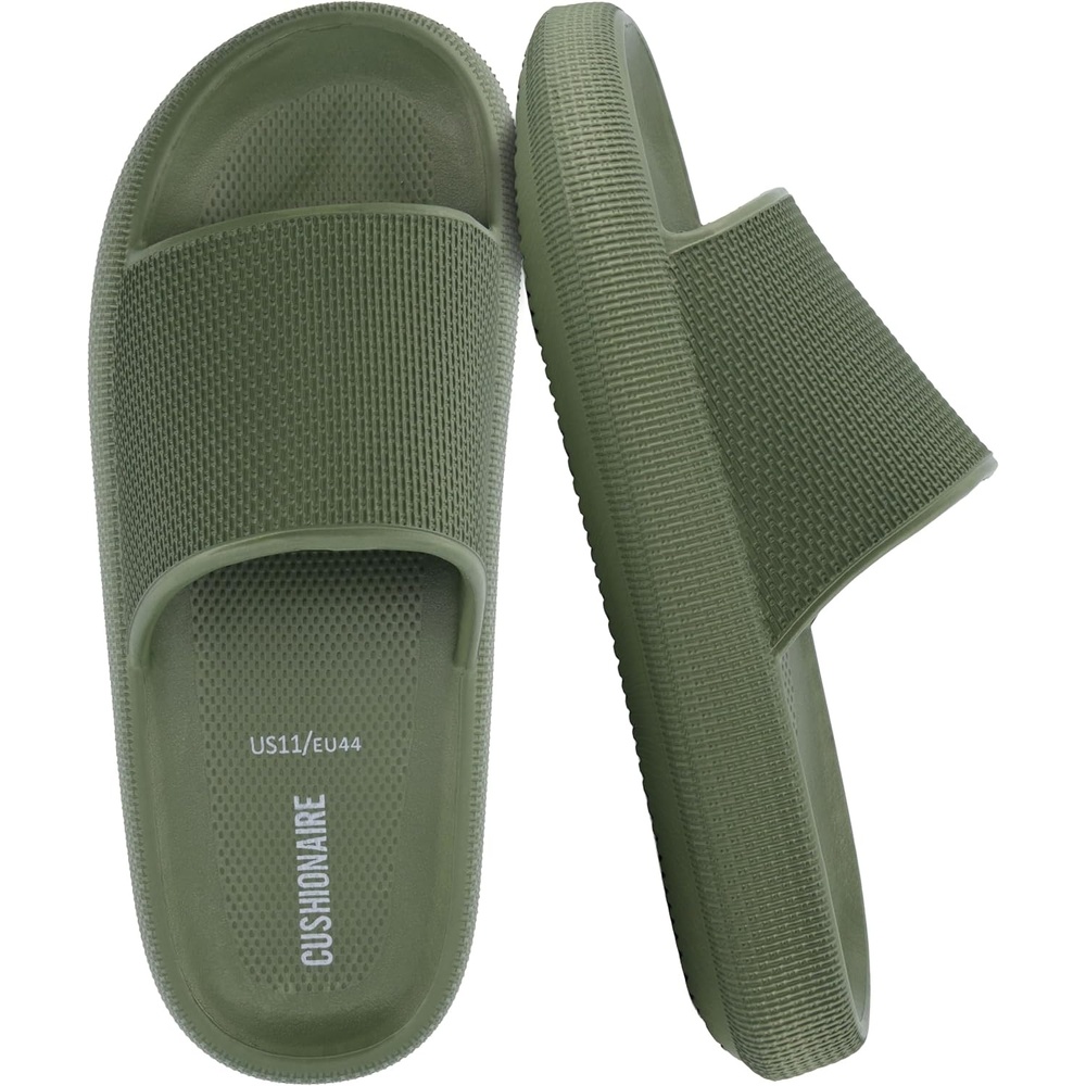 image:imageCUSHIONAIRE Feather EVA Mens Sandals Slip On Recovery Slides Lightweight Water Shoes for MenGreen