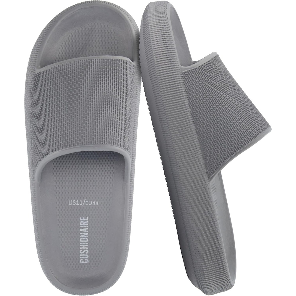 image:imageCUSHIONAIRE Feather EVA Mens Sandals Slip On Recovery Slides Lightweight Water Shoes for MenGrey