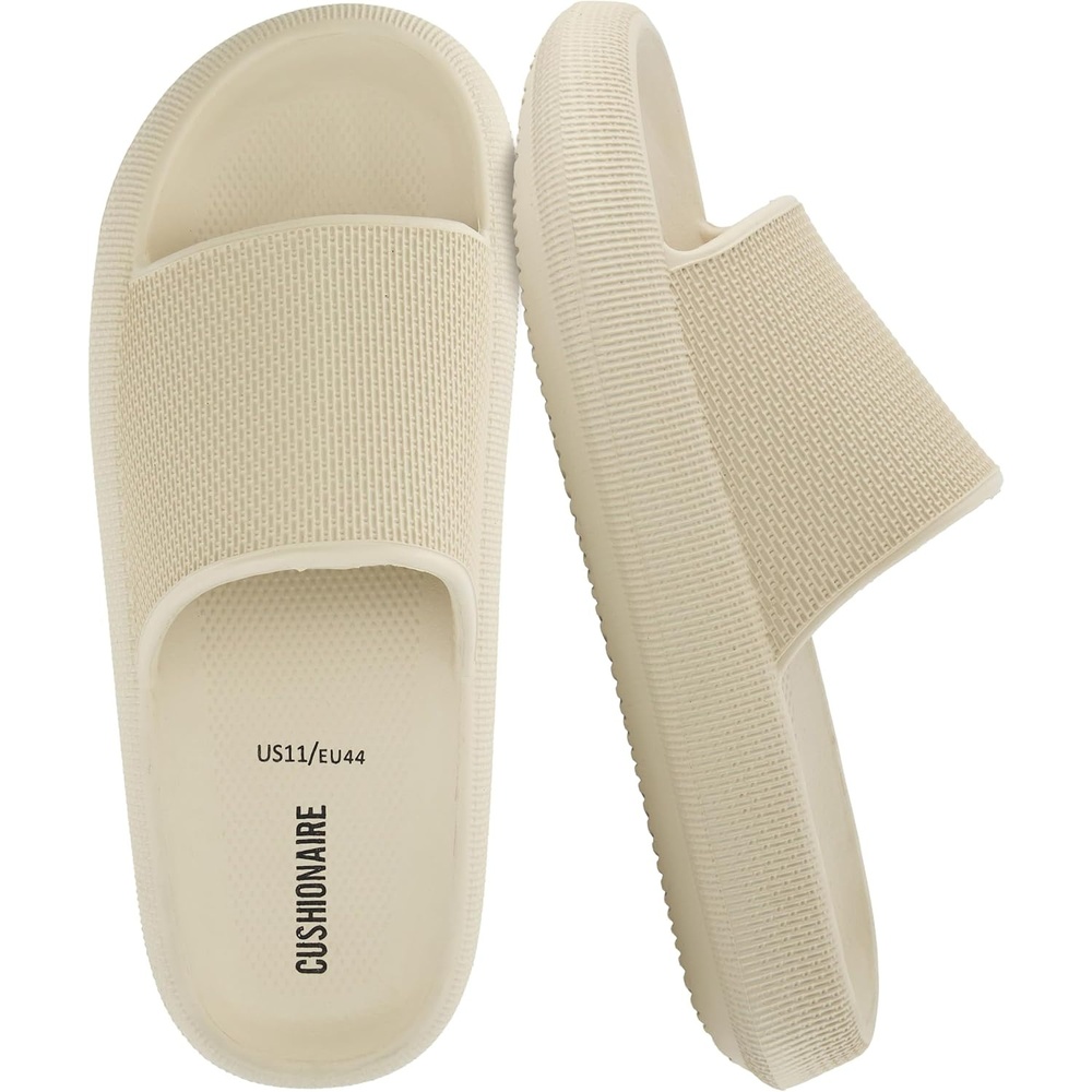 image:imageCUSHIONAIRE Feather EVA Mens Sandals Slip On Recovery Slides Lightweight Water Shoes for MenKhaki