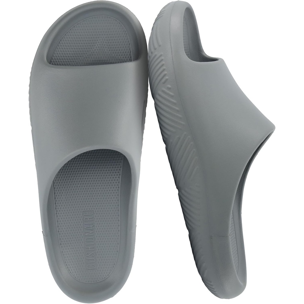 image:imageCUSHIONAIRE Galaxy Cloud Slides for Men Soft Waterproof Recovery Sandals with Molded Footbed and Non Slip OutsoleGrey