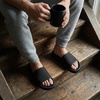 CUSHIONAIRE Feather EVA Mens Sandals – Slip On Recovery Slides, Lightweight Water Shoes for Men(Black)