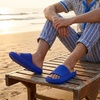 CUSHIONAIRE Feather EVA Mens Sandals – Slip On Recovery Slides, Lightweight Water Shoes for Men(Cobalt Blue)