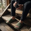 CUSHIONAIRE Feather EVA Mens Sandals – Slip On Recovery Slides, Lightweight Water Shoes for Men(Green)