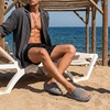 CUSHIONAIRE Feather EVA Mens Sandals – Slip On Recovery Slides, Lightweight Water Shoes for Men(Grey)