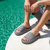 CUSHIONAIRE Feather EVA Mens Sandals – Slip On Recovery Slides, Lightweight Water Shoes for Men(Grey)