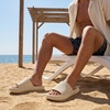 CUSHIONAIRE Feather EVA Mens Sandals – Slip On Recovery Slides, Lightweight Water Shoes for Men(Khaki)