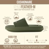 CUSHIONAIRE Feather EVA Mens Sandals – Slip On Recovery Slides, Lightweight Water Shoes for Men(Olive)