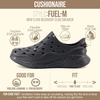 CUSHIONAIRE Fuel EVA Recovery Shoes for Men, Lightweight Slip On Waterproof Sneaker Clogs with Cushioned Footbed and Ventilated Design(Black)