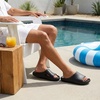 CUSHIONAIRE Galaxy Cloud Slides for Men, Soft Waterproof Recovery Sandals with Molded Footbed and Non Slip Outsole(Black)