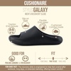 CUSHIONAIRE Galaxy Cloud Slides for Men, Soft Waterproof Recovery Sandals with Molded Footbed and Non Slip Outsole(Black)