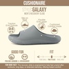 CUSHIONAIRE Galaxy Cloud Slides for Men, Soft Waterproof Recovery Sandals with Molded Footbed and Non Slip Outsole(Grey)