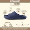 CUSHIONAIRE Galaxy Cloud Slides for Men, Soft Waterproof Recovery Sandals with Molded Footbed and Non Slip Outsole(Navy)