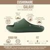 CUSHIONAIRE Galaxy Cloud Slides for Men, Soft Waterproof Recovery Sandals with Molded Footbed and Non Slip Outsole(Olive)