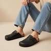 CUSHIONAIRE Haze Mens Clogs | Comfortable Slip-On Clogs for Men with Arch Support and Cork Suede Footbed | Perfect Potato Shoes for Indoor & Outdoor Use(Black Nappa)