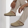 CUSHIONAIRE Haze Mens Clogs | Comfortable Slip-On Clogs for Men with Arch Support and Cork Suede Footbed | Perfect Potato Shoes for Indoor & Outdoor Use(Taupe)
