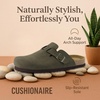 CUSHIONAIRE Haze Mens Clogs | Comfortable Slip-On Clogs for Men with Arch Support and Cork Suede Footbed | Perfect Potato Shoes for Indoor & Outdoor Use(Olive Nubuck)