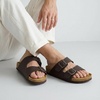 CUSHIONAIRE Lane Cork Footbed Mens Sandals, Adjustable Buckle Comfort Slides for Men, Genuine Leather Insole Summer Sandals Men Footwear(Brown Nappa)