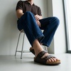 CUSHIONAIRE Lane Cork Footbed Mens Sandals, Adjustable Buckle Comfort Slides for Men, Genuine Leather Insole Summer Sandals Men Footwear(Brown Nappa)