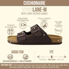 CUSHIONAIRE Lane Cork Footbed Mens Sandals, Adjustable Buckle Comfort Slides for Men, Genuine Leather Insole Summer Sandals Men Footwear(Brown Nappa)