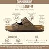 CUSHIONAIRE Lane Cork Footbed Mens Sandals, Adjustable Buckle Comfort Slides for Men, Genuine Leather Insole Summer Sandals Men Footwear(Brown Nubuck)