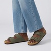 CUSHIONAIRE Lane Cork Footbed Mens Sandals, Adjustable Buckle Comfort Slides for Men, Genuine Leather Insole Summer Sandals Men Footwear(Olive)