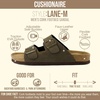CUSHIONAIRE Lane Cork Footbed Mens Sandals, Adjustable Buckle Comfort Slides for Men, Genuine Leather Insole Summer Sandals Men Footwear(Olive Nubuck)
