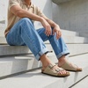 CUSHIONAIRE Lane Cork Footbed Mens Sandals, Adjustable Buckle Comfort Slides for Men, Genuine Leather Insole Summer Sandals Men Footwear(Stone Nubuck)
