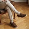 CUSHIONAIRE Selby Men’s Genuine Leather Slip-On Casual Penny Loafers – Memory Foam, Rubber Sole(Brown Suede)