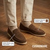 CUSHIONAIRE Selby Men’s Genuine Leather Slip-On Casual Penny Loafers – Memory Foam, Rubber Sole(Brown Suede)