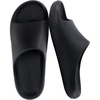 CUSHIONAIRE Galaxy Cloud Slides for Men, Soft Waterproof Recovery Sandals with Molded Footbed and Non Slip Outsole(Black)
