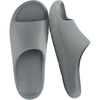 CUSHIONAIRE Galaxy Cloud Slides for Men, Soft Waterproof Recovery Sandals with Molded Footbed and Non Slip Outsole(Grey)